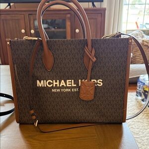 Michael Kors Dark Brown and Black Tote